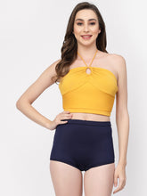CUKOO Padded Yellow & Blue Two piece Tankini Swimwear