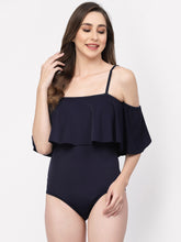 CUKOO Padded Blue Frill  Swimwear
