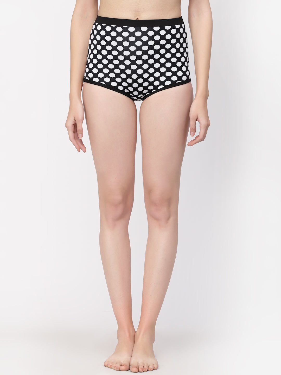CUKOO Women Polka Dot Swim Bottoms White
