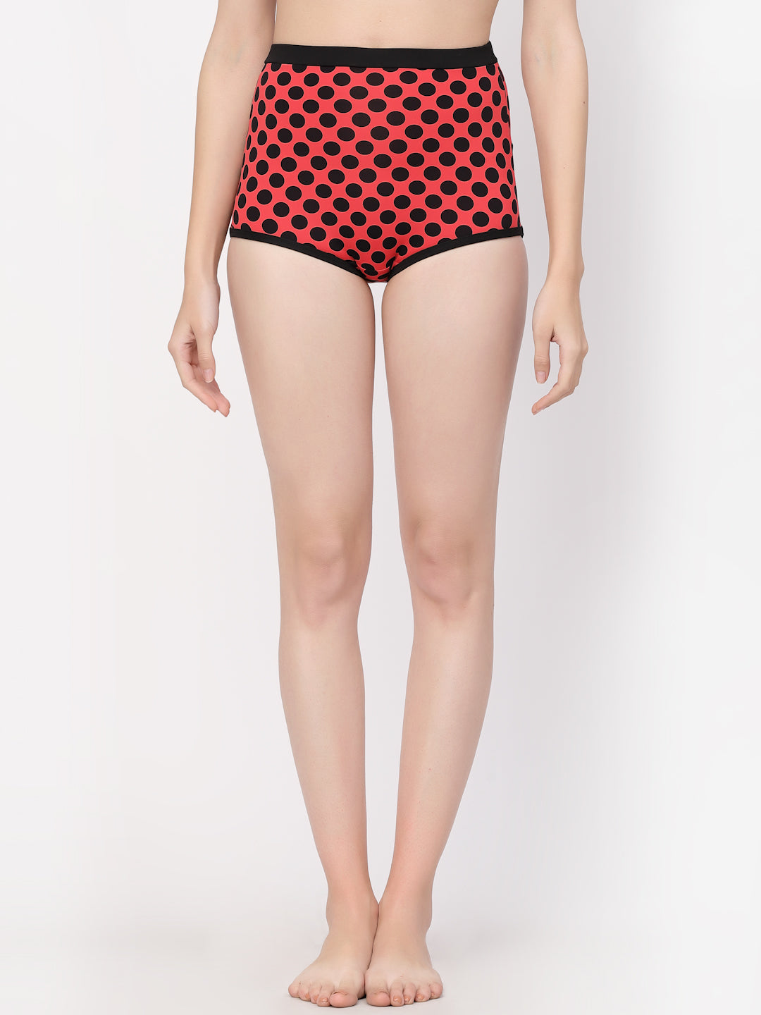 CUKOO Women Polka Dot Swim Bottoms Red