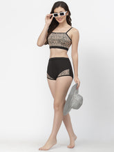 CUKOO Padded Leopard Printed Two piece Tankini Swimwear
