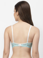 CUKOO Lightly Padded Blue Polka Dot Printed Everyday Bra