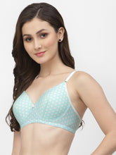 CUKOO Lightly Padded Blue Polka Dot Printed Everyday Bra